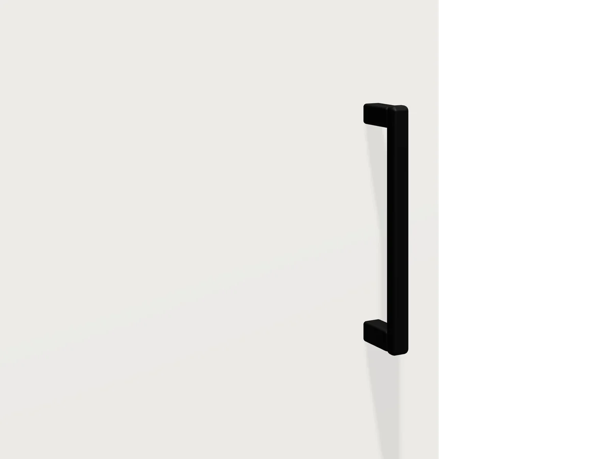 Wit front met een greep: mat zwart, 142 mm.