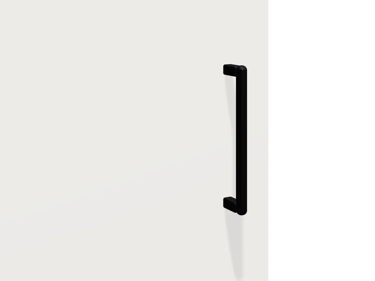 Wit front met een greep: mat zwart, 140 mm.
